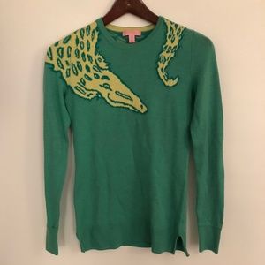 Lilly Pulizter Green Gator Sweater XS